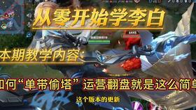 王者荣耀李白视频教学,视频教学带你轻松上分